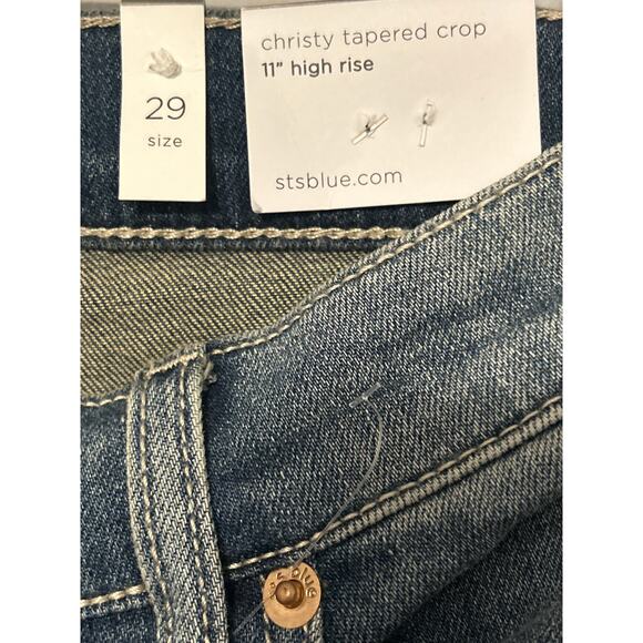 STS Blue Jeans Size 29 Christy Tapered Cropped Distressed High Rise NWT - Picture 6 of 9